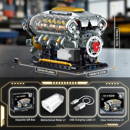 V8 Engine Builder Kit – Build Your Own Realistic Mini V8 Engine Model
